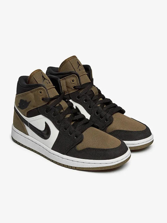 Jordan Air Jordan 1 Mid Unisex Adidași Light Olive / Black Sail White