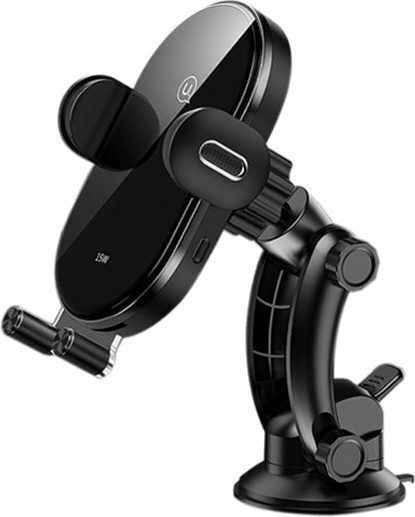 Usams CD131 Car Mobile Mount with Adjustable Hooks and Wireless Charging Black