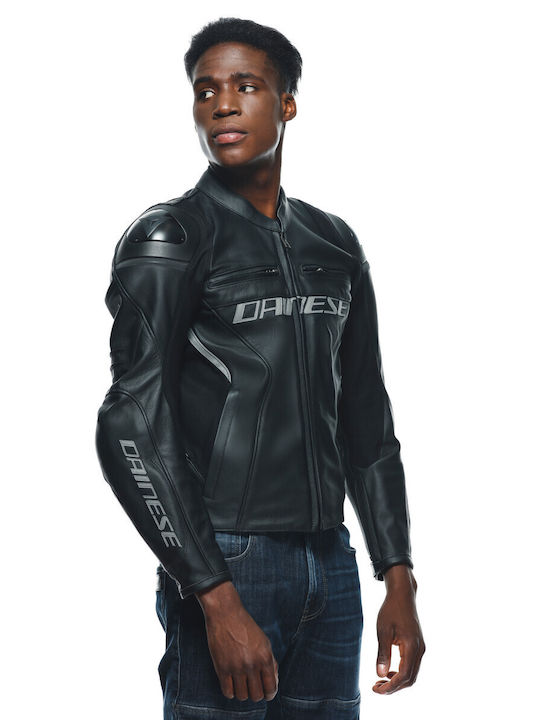 Dainese Racing 4 Winter Herren Motorradjacke Leder Schwarz