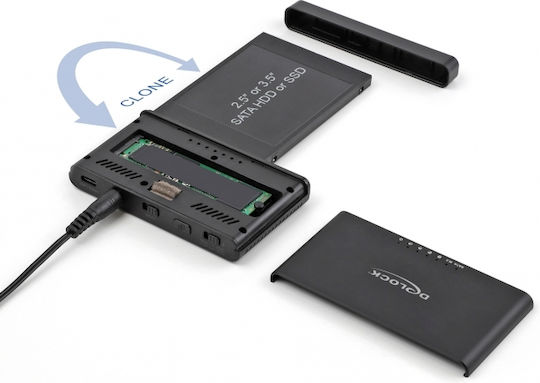 DeLock Converter USB-C σε M.2 & SATA SSD/HDD Negru (64190)