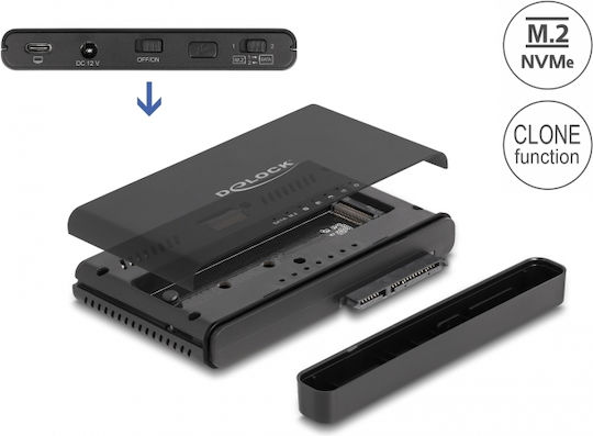 DeLock Converter USB-C σε M.2 & SATA SSD/HDD Negru (64190)