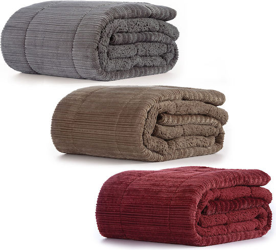 Nef-Nef Homeware Κουβερτοπάπλωμα με Γέμιση Hollowfiber Μονό 160x220εκ. Redick Taupe