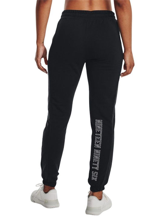 Ua Rival+ Παντελόνι Φόρμας με Λάστιχο Fleece Μαύρο