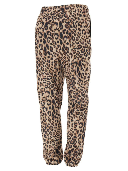 Freddy Women's Fabric Trousers with Elastic Leopard Leopard Animalier