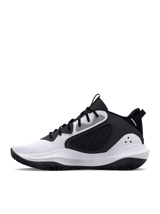 Lockdown 6 Kids Sports Shoes Basketball with Laces White