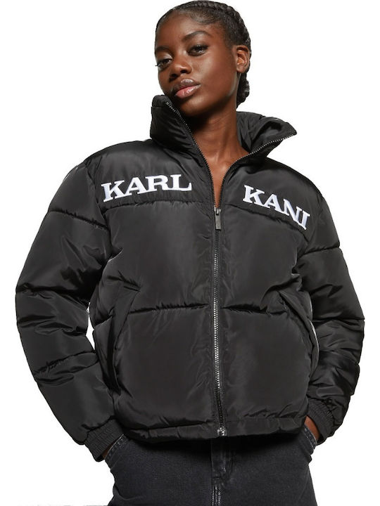 Retro Essential Κοντό Γυναικείο Puffer Μπουφάν για Χειμώνα Μαύρο