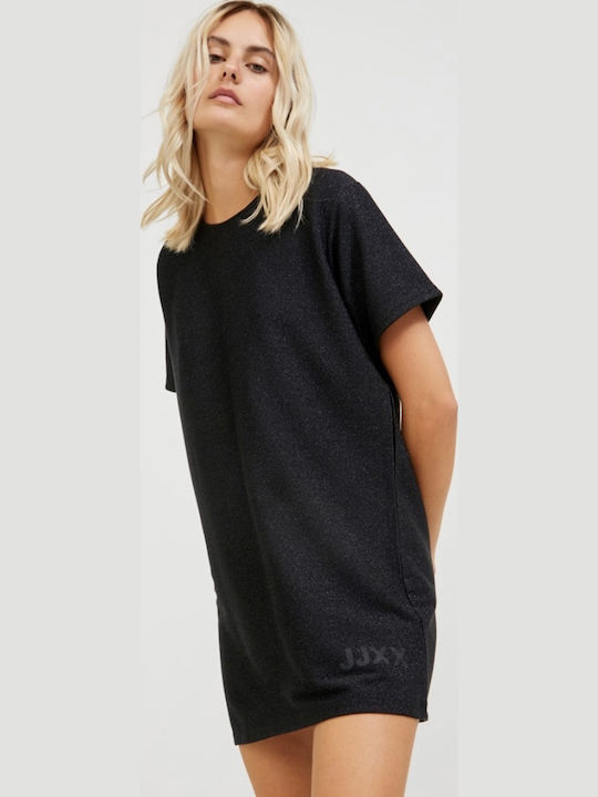 Annabel Summer Mini Athletic Dress T-Shirt Short Sleeve Black