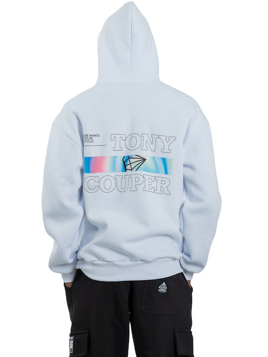 Tony Couper Rainbow Men's Sweatshirt with Hood and Pockets White