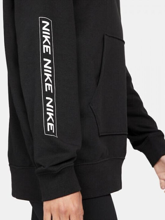 Dri-FIT Get Fit Long Women's Sweatshirt French Terry Hooded Black