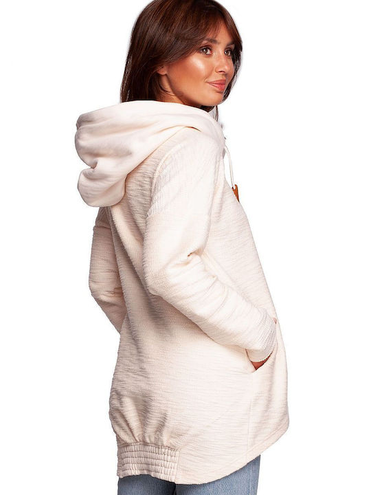 BeWear Women's Long Hooded Sweatshirt Beige