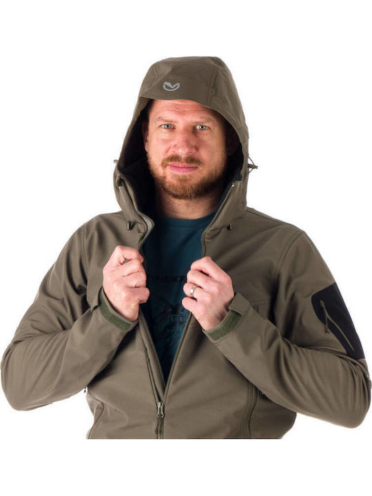 Χειμωνιάτικο Μπουφάν Softshell Αδιάβροχο και Αντιανεμικό Χακί