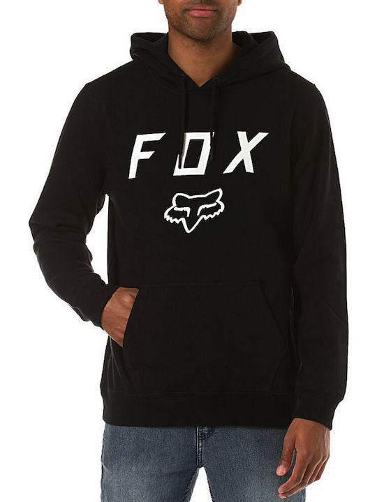 Fox Legacy Moth Ανδρικό Φούτερ με Κουκούλα και Τσέπες Fleece Μαύρο