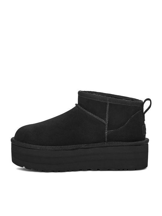 1135092 Suede Women's Ankle Boots with Fur Black