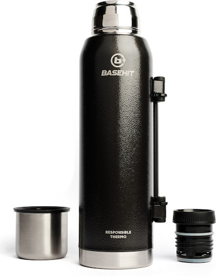 Basehit Thermos Bottle Plastic BPA Free 1.3lt Black