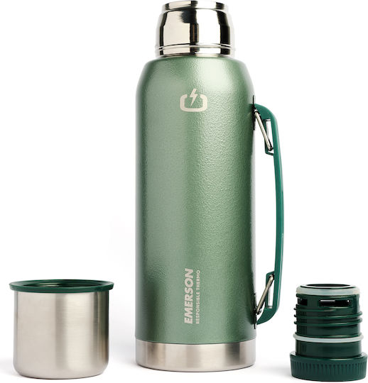 Emerson Recyclable Stainless Steel Thermos Bottle BPA Free 1lt Green