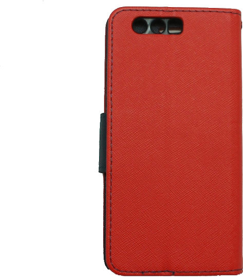 Versa Fancy Wallet Δερματίνης Κόκκινο / Navy (Honor 9)