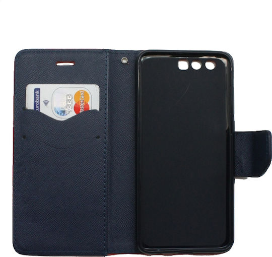 Versa Fancy Wallet Δερματίνης Κόκκινο / Navy (Honor 9)