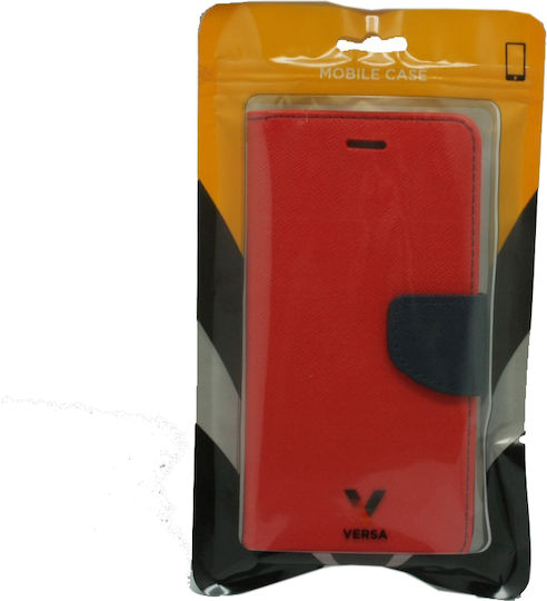 Versa Fancy Wallet Δερματίνης Κόκκινο / Navy (Honor 9)