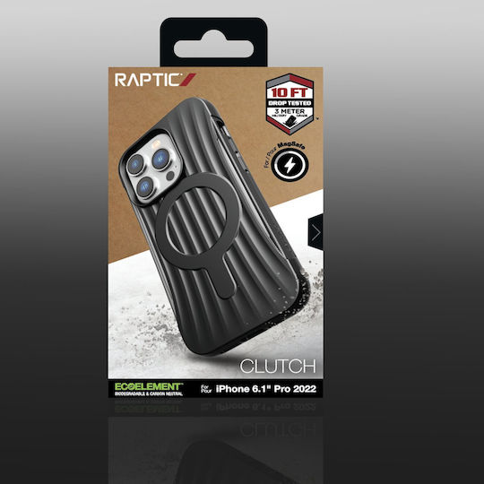X-Doria Raptic Clutch MagSafe Back Cover Plastic / Silicon Negru (iPhone 14 Pro)