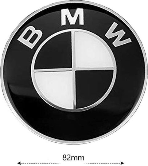 Sigla Capota auto Autoturism Emblema Capotă/Portbagaj BMW Negru-Alb 82mm