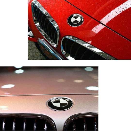 Σήμα Καπό Αυτοκινήτου για Bmw Σήμα Καπό / Πορτμπαγκάζ Κουμπωτό Bmw Μαύρο-Άσπρο 82mm