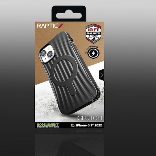 X-Doria Raptic Clutch MagSafe Back Cover Πλαστικό / Σιλικόνης Μαύρο (iPhone 14)