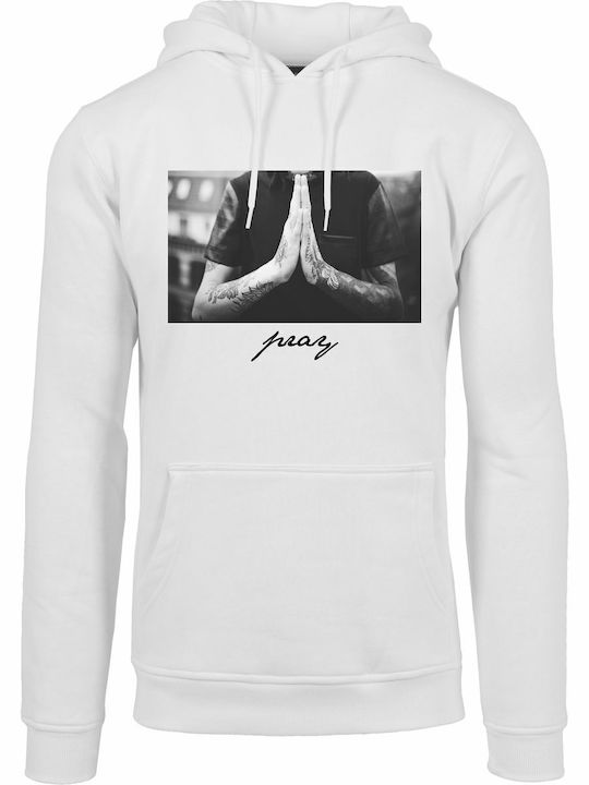 Pray MT275 Sweatshirt with Hood White