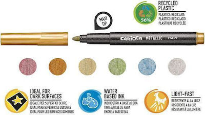 Carioca Metallic Maxi Tip Zeichenmarker Dicke Set 6 Farben (6 Packungen)