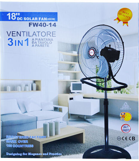 FW40-14 Vielseitiger Ventilator 70W Lüfterdurchmesser 45cm Schwarzer
