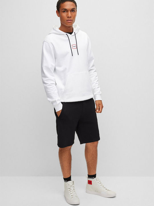 Hugo Boss Herren Sweatshirt mit Kapuze und Taschen Weiß