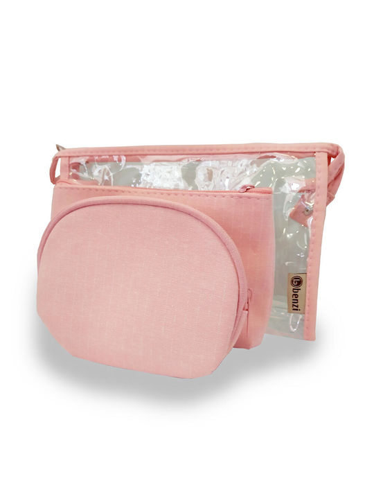 Benzi Set Toiletry Bag Pink with Transparency 25cm