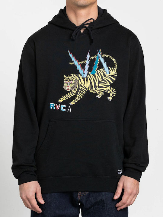 RVCA Matt Leines Herren Sweatshirt mit Kapuze und Taschen Schwarz