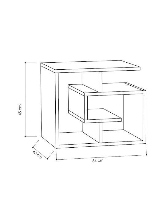 Rectangular Side Coffee Table Labirent Wooden White W54xL40xH45cm
