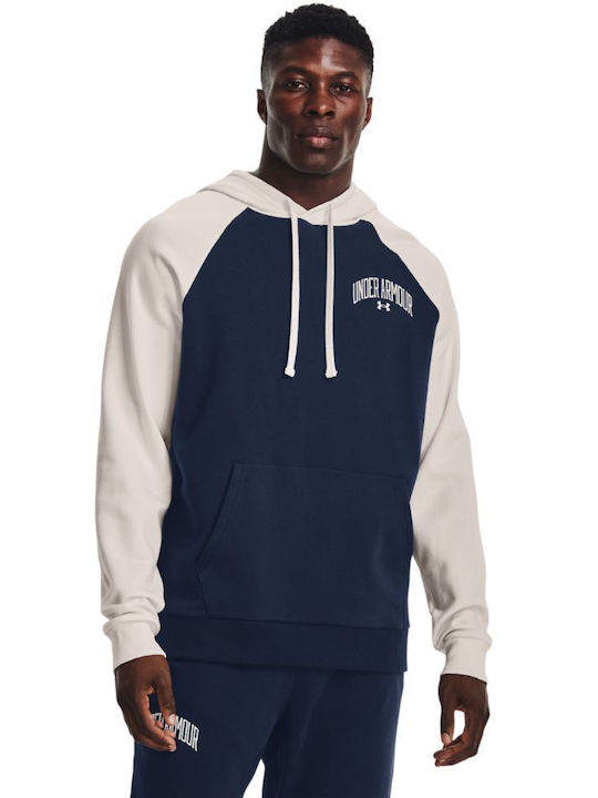 Under Armour Rival Herren Sweatshirt mit Kapuze und Taschen Marineblau