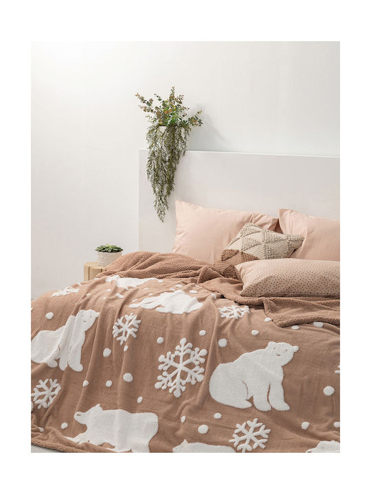 Palamaiki Κουβέρτα Fleece Polo Μπεζ 160x220εκ.