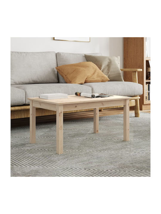 Rectangular Coffee Table from Solid Wood Pine tree L80xW50xH40cm.