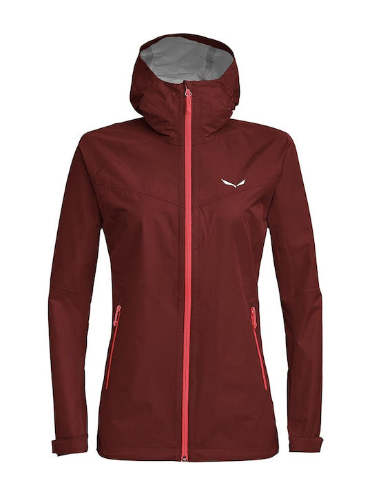 Puez Aqua 3 Hardshell Women's Jacket Burgundy