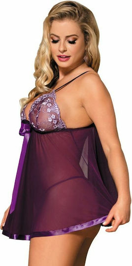 Subblime Babydoll with Bow & Shinny Details Purple