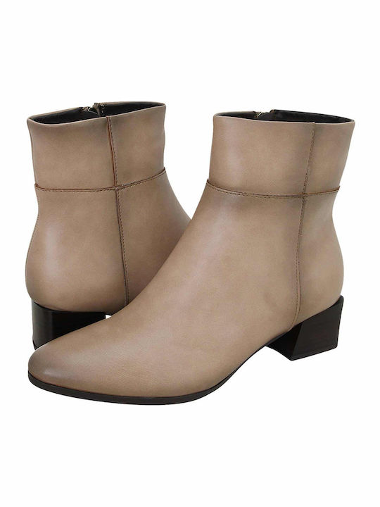 Women's Ankle Boots with Medium Heel Beige