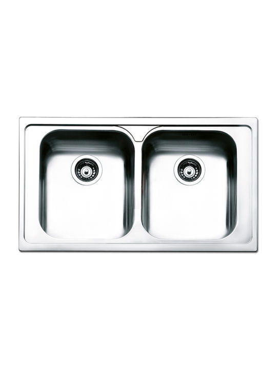 Apell Linear 8580 8580-110 Drop-In Chiuvetă Inox Satinat L79xW50cm Argintiu