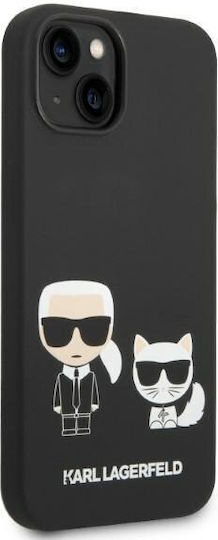 Karl Lagerfeld Karl & Choupette Magsafe Umschlag Rückseite Kunststoff Schwarz (iPhone 14 Plus)