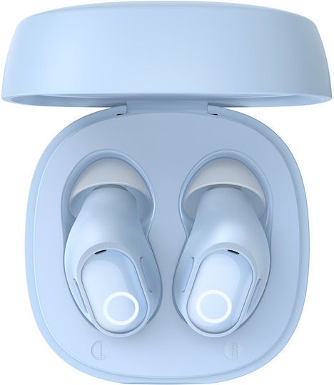Baseus Bowie WM02 In-ear Bluetooth Handsfree Ακουστικά με Θήκη Φόρτισης Μπλε