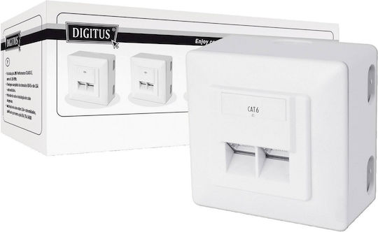 Digitus Einzeln Externe Netzwerksteckdose RJ45 Cat6 in Weißer Farbe DN-9006/B5-N