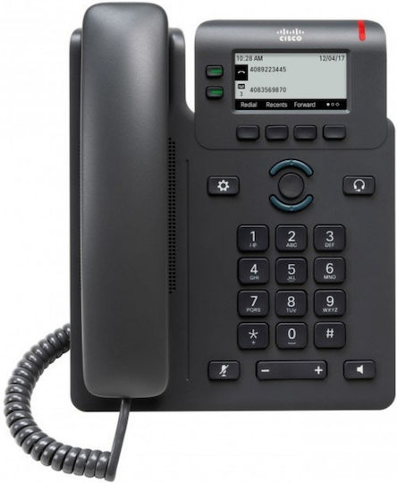 Cisco 6821 Ενσύρματο Τηλέφωνο IP 2 γραμμών Μαύρο