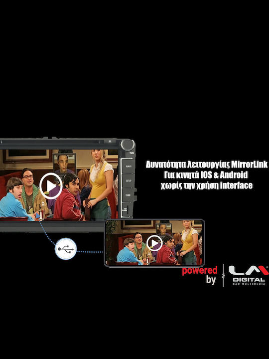 LM Digital Автомобилна Аудио Система (Блутут/USB/WiFi/GPS/Apple-Carplay/Android-Auto) с Тъчскрийн 9"