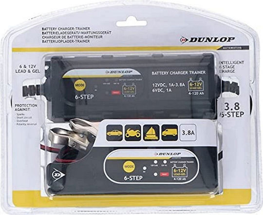 Dunlop Smart Charger Battery Autobatterieladegerät 6/12V 3.8A
