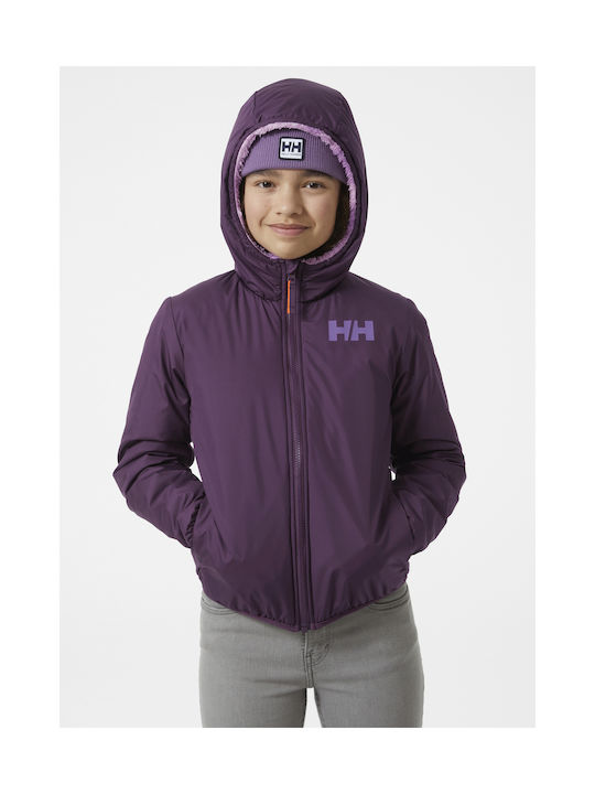 Helly Hansen Kids Casual Jacket short Double Sided with Lining & Protection Hood Purple