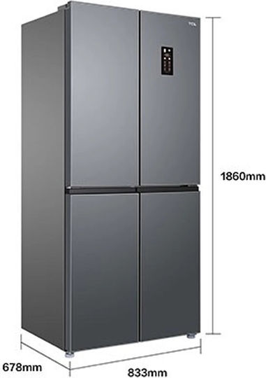 TCL 470lt NoFrost Î186xL83.3xA67.8cm. Inox RP470CXE0