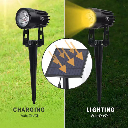 Set 4 Eingesteckte Solarleuchten Warmes Weiß 3000K mit Fotokontakt IP65 4cmx3cmcm