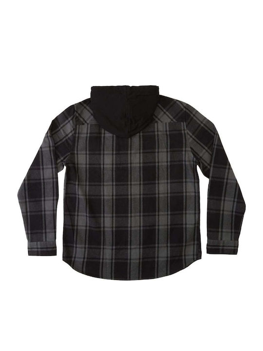 Overshirt Long-sleeved Flannel Shirt Checked Gray